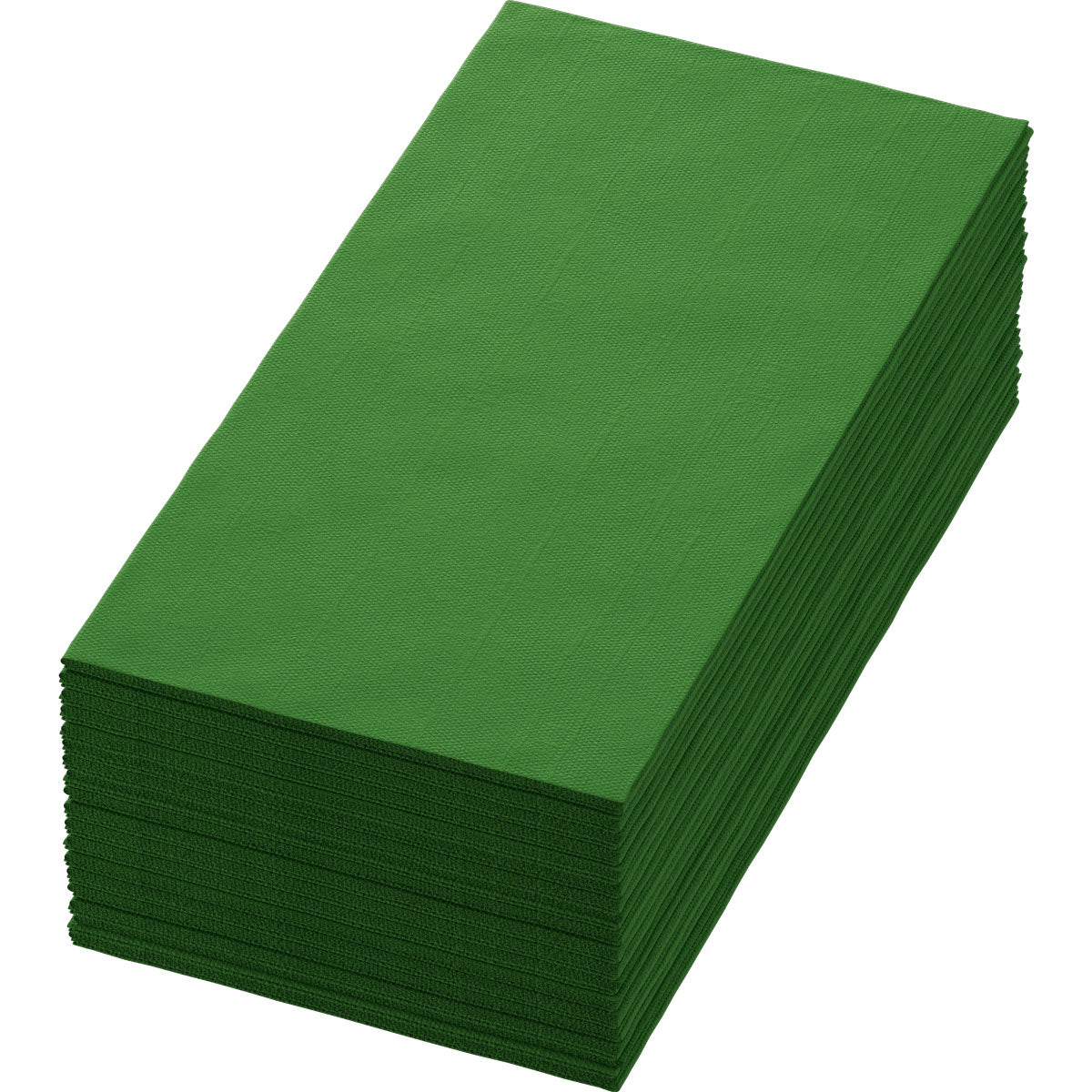 Une pile de serviettes Bio-Dunisoft 40 x 40 cm 1/8 pli livre de Duni GmbH, soigneusement arrangée sur un fond blanc, offre une option de serviette élégante et respectueuse de l'environnement pour toute occasion.
