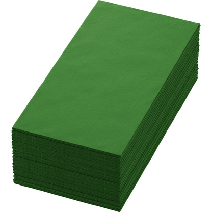Une pile de serviettes Bio-Dunisoft 40 x 40 cm 1/8 pli livre de Duni GmbH, soigneusement arrangée sur un fond blanc, offre une option de serviette élégante et respectueuse de l'environnement pour toute occasion.
