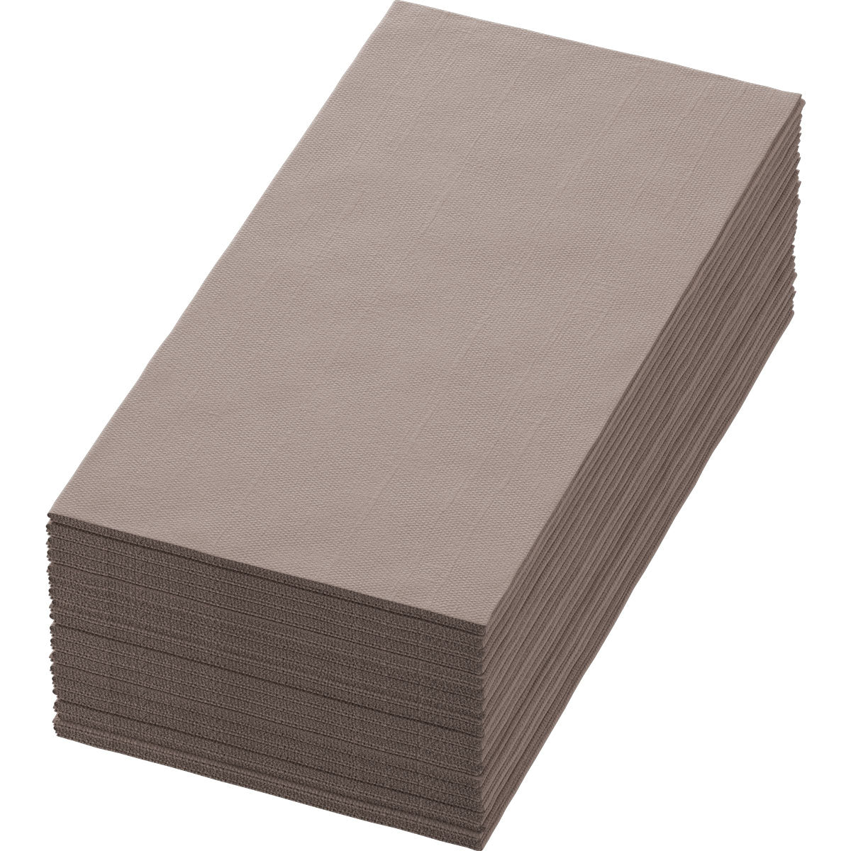 Illustrée est une pile de serviettes Bio-Dunisoft 40 x 40 cm 1/8 pli livre de Duni GmbH sur un fond blanc. Les serviettes respectueuses de l'environnement et biodégradables sont soigneusement alignées et apparaissent non utilisées comme un choix respectueux de l'environnement.