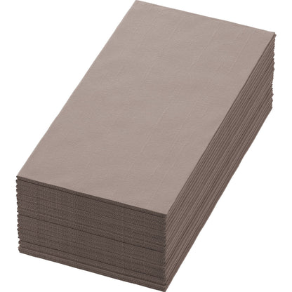 Illustrée est une pile de serviettes Bio-Dunisoft 40 x 40 cm 1/8 pli livre de Duni GmbH sur un fond blanc. Les serviettes respectueuses de l'environnement et biodégradables sont soigneusement alignées et apparaissent non utilisées comme un choix respectueux de l'environnement.