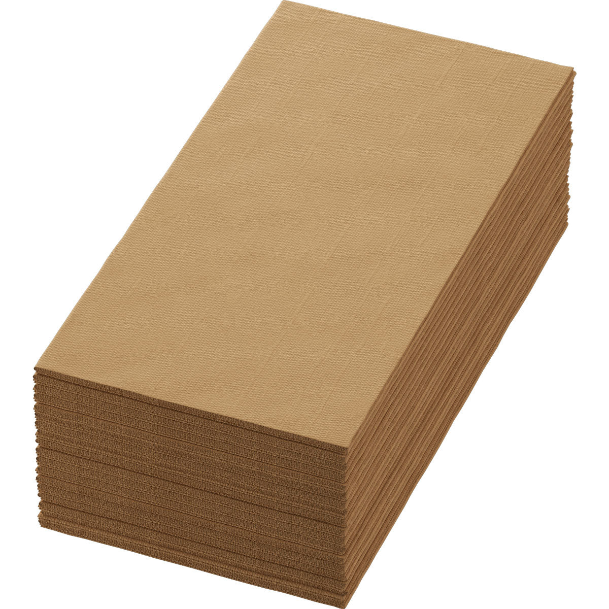 Une pile de serviettes Bio-Dunisoft 40 x 40 cm 1/8 pli livre de Duni GmbH est soigneusement arrangée sur un fond blanc - biodégradable et respectueuse de l'environnement.