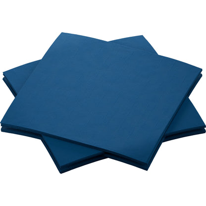 Trois piles de serviettes Bio-Dunisoft de 20 x 20 cm, de la marque Duni GmbH, sont disposées, leurs bords se chevauchant, sur un fond blanc uni.