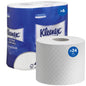 Un paquet de papier toilette Kleenex® de Kimberly-Clark GmbH contient 6 paquets de 4 rouleaux blancs chacun (160 feuilles/rouleau); Papier toilette premium pour un confort optimal.