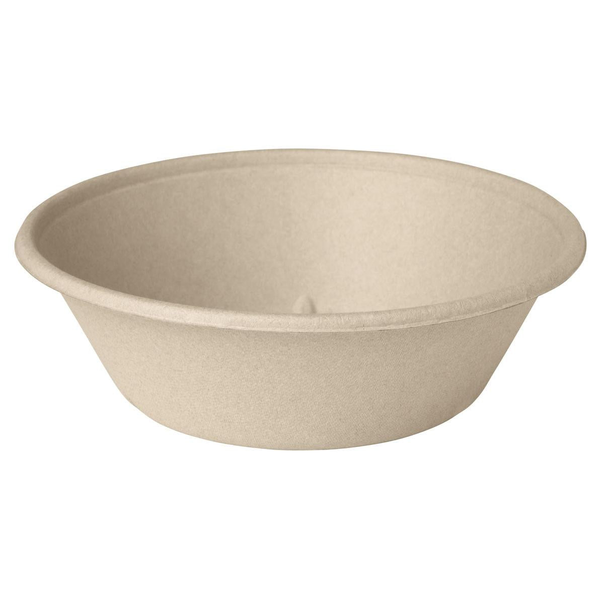 Le Classic Bowl 1000 ml - non enduit brun Bagasse 194x194x60 de Duni GmbH est un bol jetable rond et écologique avec un bord lisse et une faible profondeur - idéal pour une alimentation durable ; le paquet contient 40 pièces.