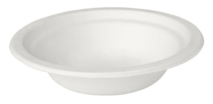 Un simple bol à soupe blanc de 400 ml, non revêtu, de Duni GmbH est illustré vide sur un fond blanc. Il a une surface lisse et un bord légèrement évasé.
