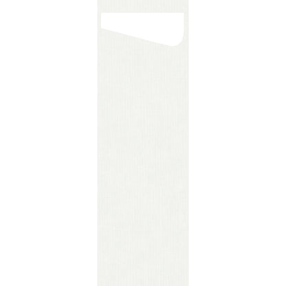 Un simple accroche-porte rectangulaire blanc avec une découpe ronde pour accrocher. Idéal pour la buanderie : rappelez aux autres d'utiliser le SACCHETTO Bio D-Soft Slim de Duni GmbH pour laver les vêtements délicats de manière écologique.