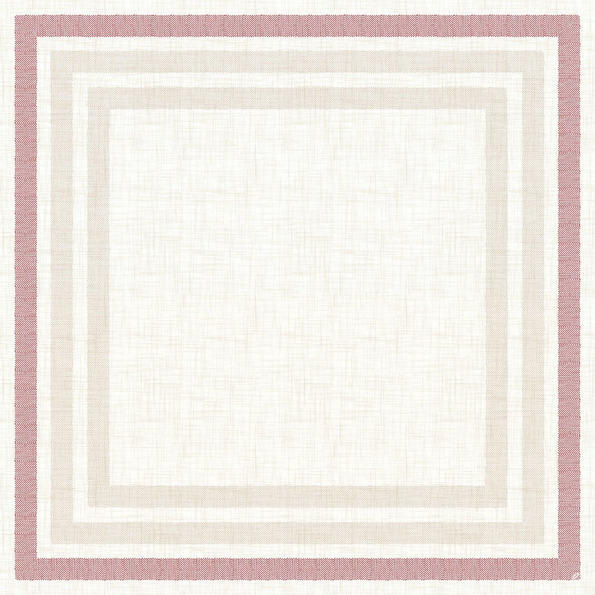 La nappe Dunicel 84x84 cm Rigato bordeaux de Duni GmbH se distingue par un noyau carré, de couleur crème, texturé avec des bords fins beiges, plus épais beige clair et rose atténué, inspirés par Rigato bordeaux. Paquet : 20 pièces. Idéale pour des applications polyvalentes.