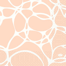 Modernes abstraktes Pfirsich-Weiß-Muster mit gepunkteten und gestrichelten Akzenten schafft einen stilvollen Look - ideal für hochwertige Papierservietten, wie die Duni GmbH Servietten 33 cm 3lagig 1/4-Falz Ocean Pink Papierservietten (Packung, 50 Stück).