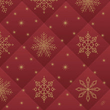 Die Dunilin-Servietten 48x48cm Rhombus bordeaux der Duni GmbH sind mit goldenen Schneeflocken und Starbursts auf einem gesteppten roten Hintergrund mit einem Rautenraster versehen - ideal, um Ihrem Tisch Luxus zu verleihen. Packung (36 Stück).