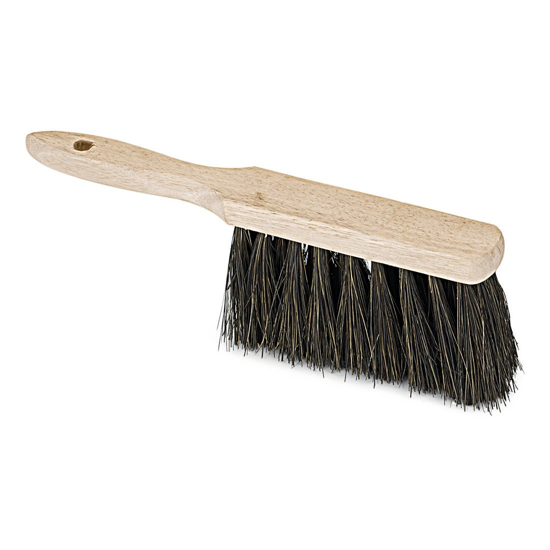 La balayette industrielle Nölle Profi-Bürste Arenga (28 cm) de Nölle Profi Brush Bürsten- & Pinseltechnik e.K. a un manche en bois clair avec un trou de suspension et des poils sombres rigides, idéale pour balayer les petites saletés. Contient 1 pièce.