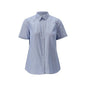 Chemise à manches courtes classique pour femme, chemisier extensible pour femme, bleu clair
