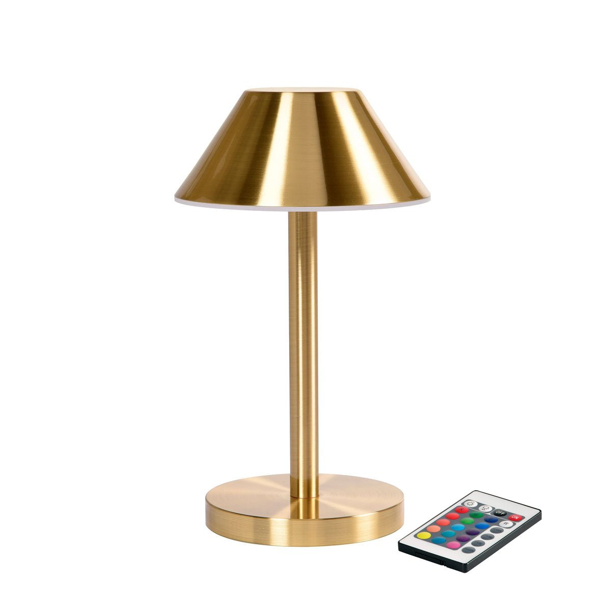 La lampe LED Zelda Midi en laiton de Duni GmbH avec un petit abat-jour offre un éclairage élégant et économe en énergie pour votre maison et peut être facilement placée à côté d'une télécommande. Emballage : 1 pièce.