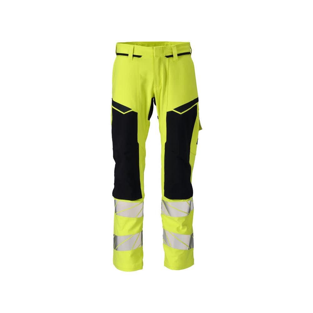 Pantalon, poches genoux, pantalon ULTIMATE STRETCH Multisafe, jaune haute visibilité/noir-bleu