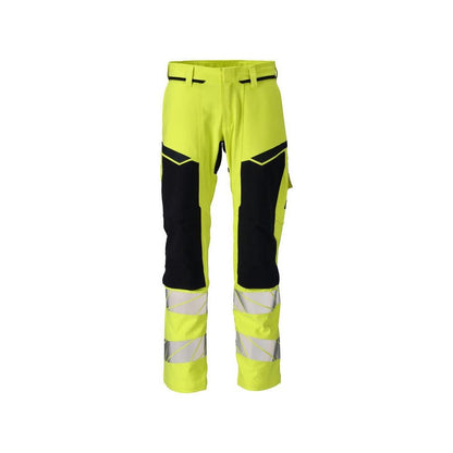 Pantalon, poches genoux, pantalon ULTIMATE STRETCH Multisafe, jaune haute visibilité/noir-bleu