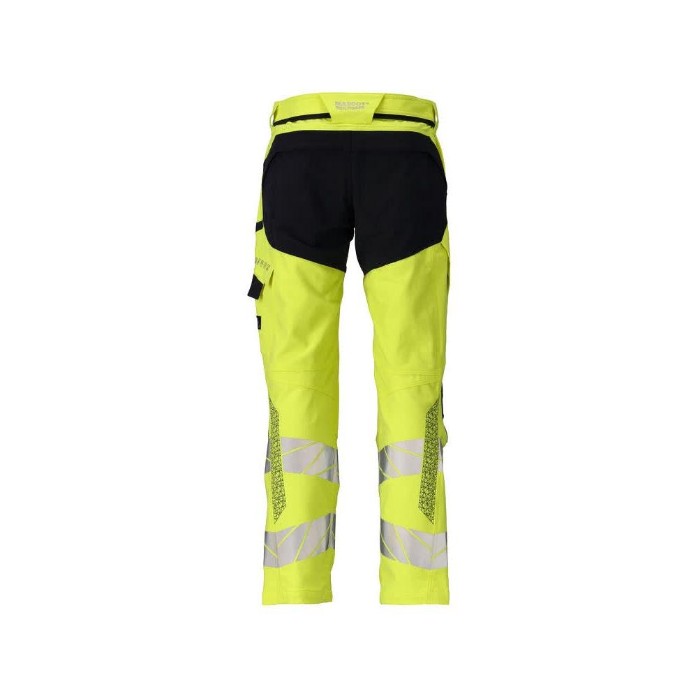 Pantalon, poches genoux, pantalon ULTIMATE STRETCH Multisafe, jaune haute visibilité/noir-bleu