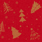 Les serviettes Duni GmbH 40x40 cm 4 plis Klassik Shimmer Bäume ont un fond rouge avec un motif de grille, des arbres scintillants dorés, des houx, des étoiles et des flocons de neige - un choix festif pour votre table de Noël. Le paquet contient 50 serviettes.