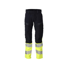 Pantalon, poches genoux, pantalon ULTIMATE STRETCH Multisafe, noir bleu/jaune haute visibilité