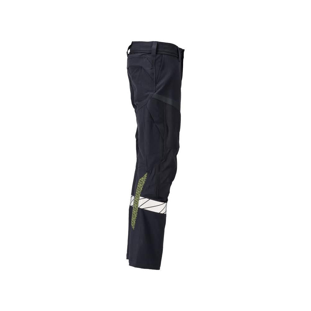 Pantalon, poches genoux, pantalon ULTIMATE STRETCH Multisafe, noir bleu/jaune haute visibilité
