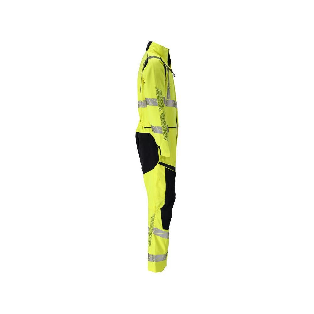 Salopette, poches genoux, combinaison d'inserts stretch Multisafe, haute visibilité jaune/noir-bleu
