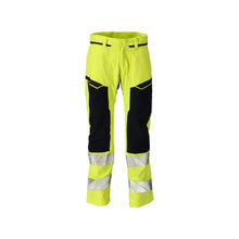 Pantalon avec poches genoux, empiècements stretch Pantalon Multisafe, haute visibilité jaune/noir-bleu