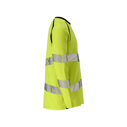 T-shirt à manches longues, coupe moderne T-shirt Multisafe, jaune haute visibilité/noir-bleu