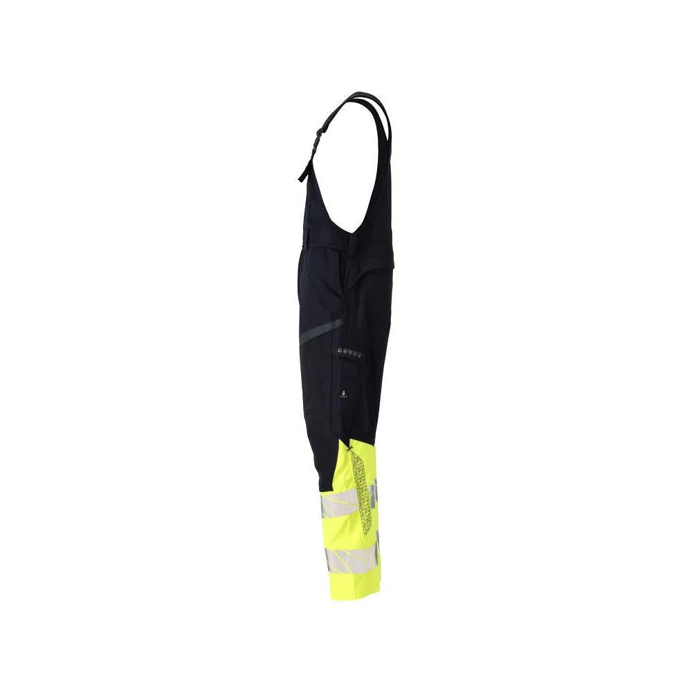 Salopette, poches genoux, empiècements stretch Salopette Multisafe, noir bleu/jaune haute visibilité