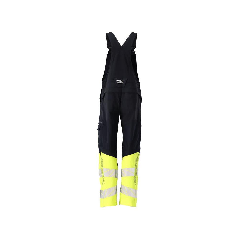 Salopette, poches genoux, empiècements stretch Salopette Multisafe, noir bleu/jaune haute visibilité