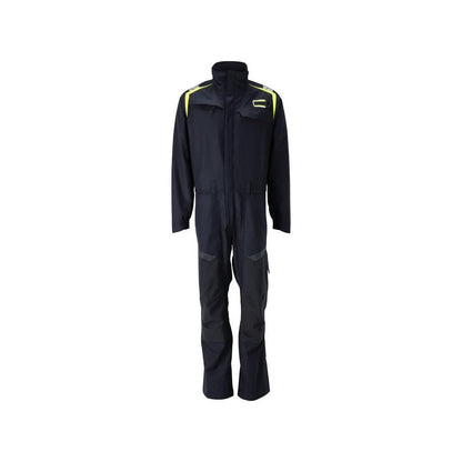 Salopette, poches genoux, combinaison d'inserts extensibles Multisafe, noir bleu/jaune haute visibilité