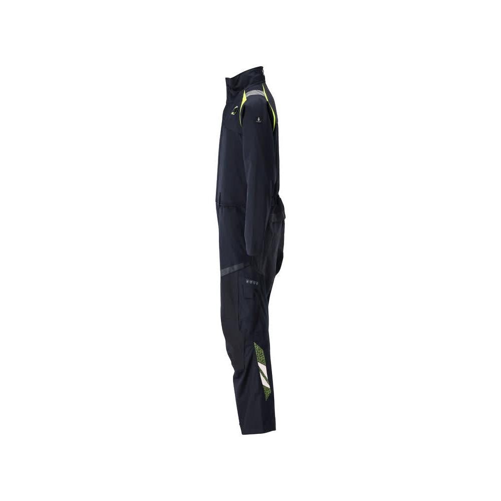 Salopette, poches genoux, combinaison d'inserts extensibles Multisafe, noir bleu/jaune haute visibilité