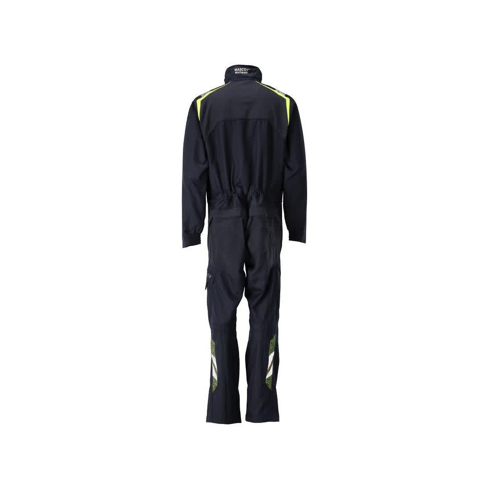 Salopette, poches genoux, combinaison d'inserts extensibles Multisafe, noir bleu/jaune haute visibilité