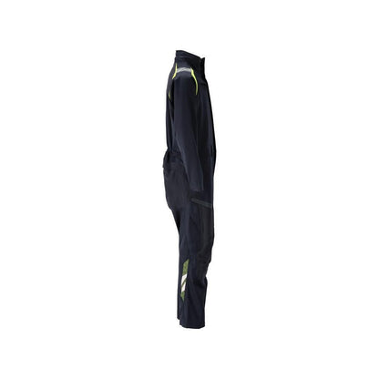 Salopette, poches genoux, combinaison d'inserts extensibles Multisafe, noir bleu/jaune haute visibilité