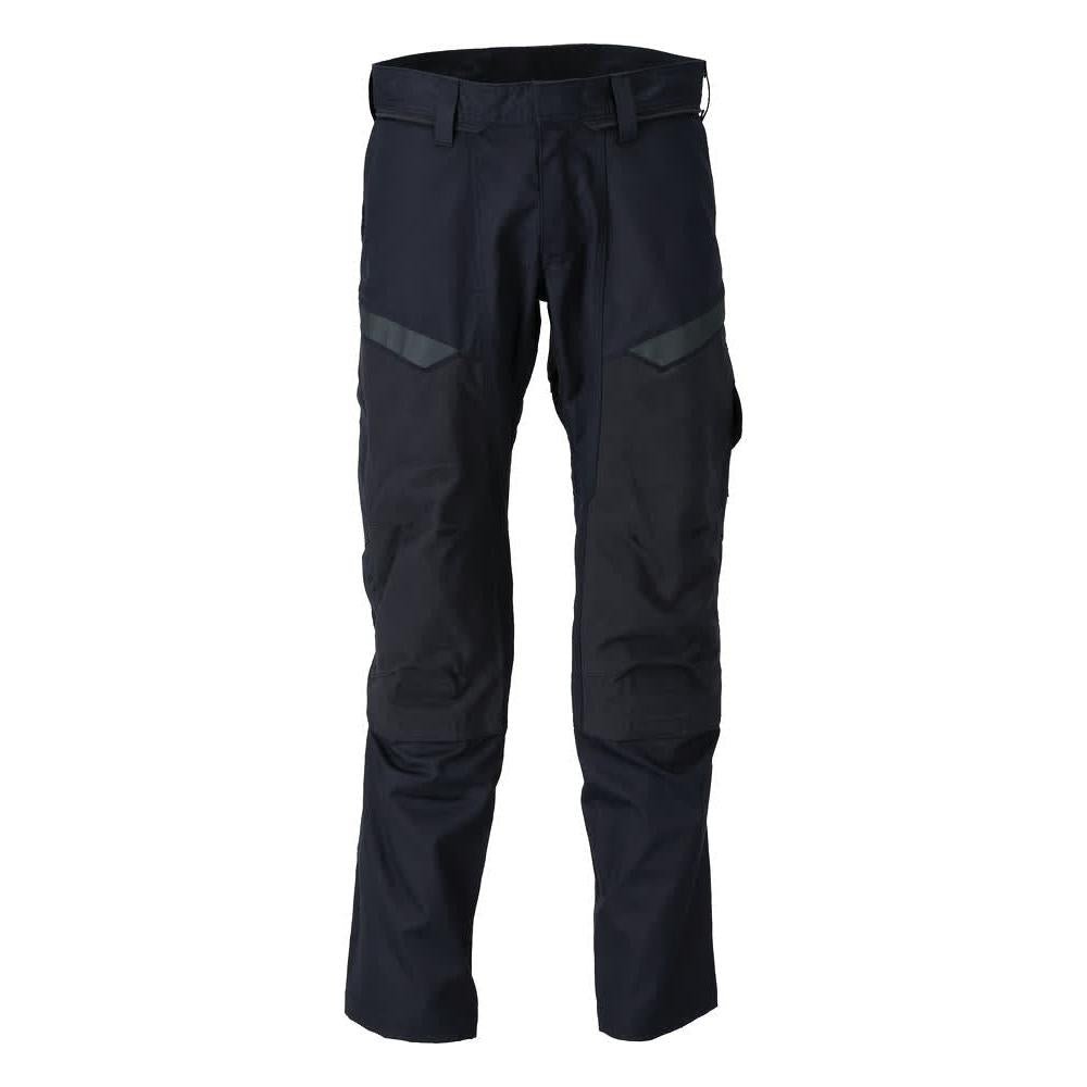Pantalon avec poches genoux, empiècements stretch Pantalon Multisafe, noir bleu/jaune haute visibilité
