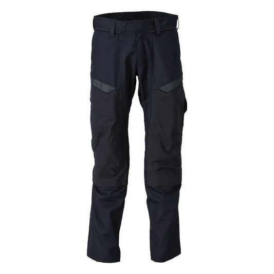 Pantalon avec poches genoux, empiècements stretch Pantalon Multisafe, noir bleu/jaune haute visibilité