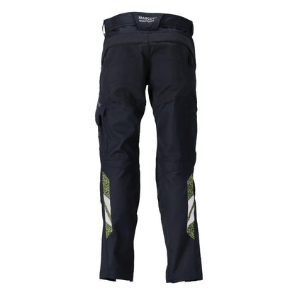 Pantalon avec poches genoux, empiècements stretch Pantalon Multisafe, noir bleu/jaune haute visibilité