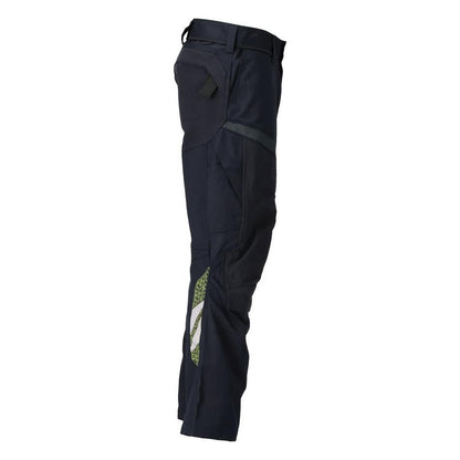 Pantalon avec poches genoux, empiècements stretch Pantalon Multisafe, noir bleu/jaune haute visibilité