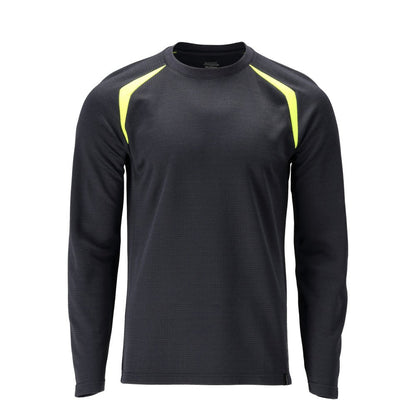 T-shirt à manches longues, coupe moderne T-shirt Multisafe, noir bleu/jaune haute visibilité