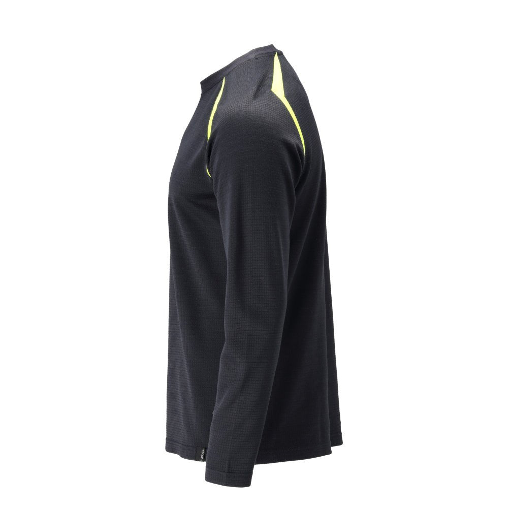 T-shirt à manches longues, coupe moderne T-shirt Multisafe, noir bleu/jaune haute visibilité