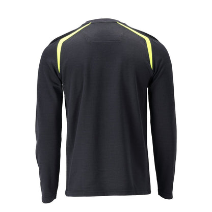 T-shirt à manches longues, coupe moderne T-shirt Multisafe, noir bleu/jaune haute visibilité