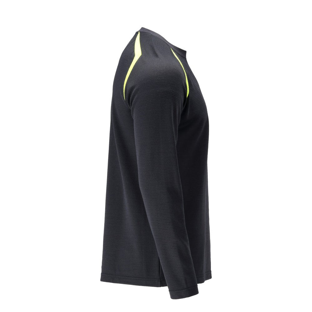 T-shirt à manches longues, coupe moderne T-shirt Multisafe, noir bleu/jaune haute visibilité