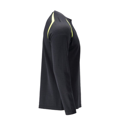 T-shirt à manches longues, coupe moderne T-shirt Multisafe, noir bleu/jaune haute visibilité