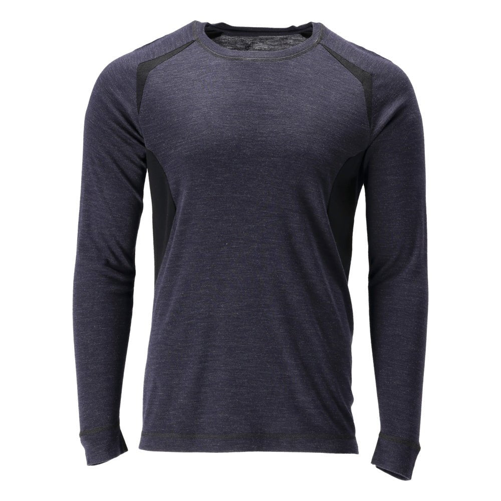 Maillot de corps fonctionnel, maillot de corps en laine Multisafe, noir-bleu