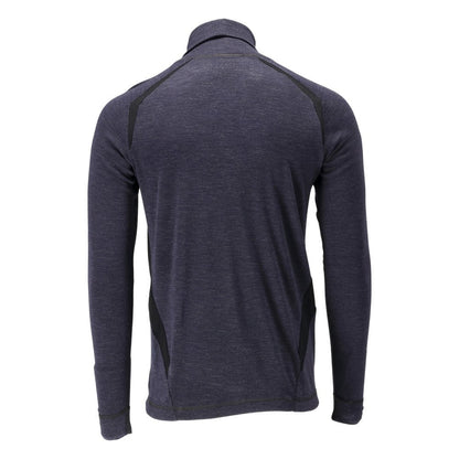 Maillot de corps fonctionnel, col roulé, maillot de corps en laine Multisafe, noir-bleu