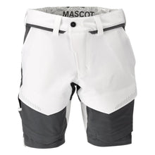 Short, stretch, short léger, blanc/gris anthracite