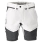 Short, stretch, short léger, blanc/gris anthracite