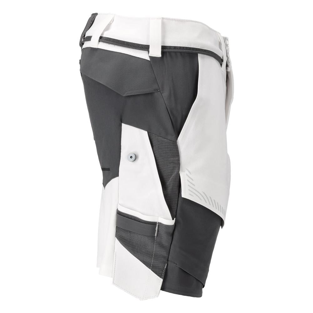 Short, stretch, short léger, blanc/gris anthracite
