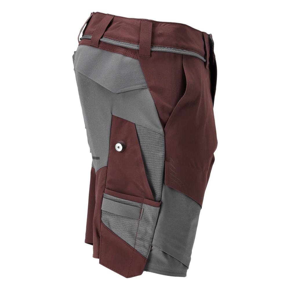 Short, stretch, short léger, bordeaux/gris anthracite