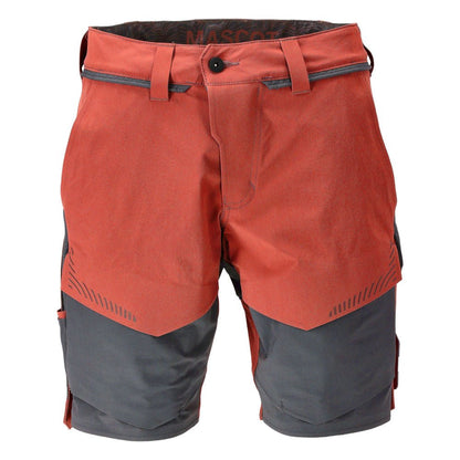 Short, stretch, short léger, rouge automne/gris anthracite