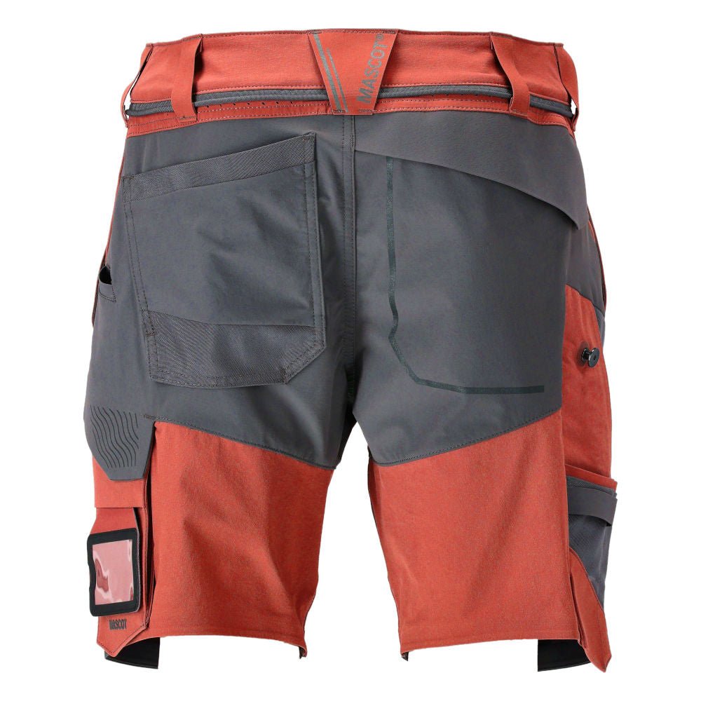 Short, stretch, short léger, rouge automne/gris anthracite