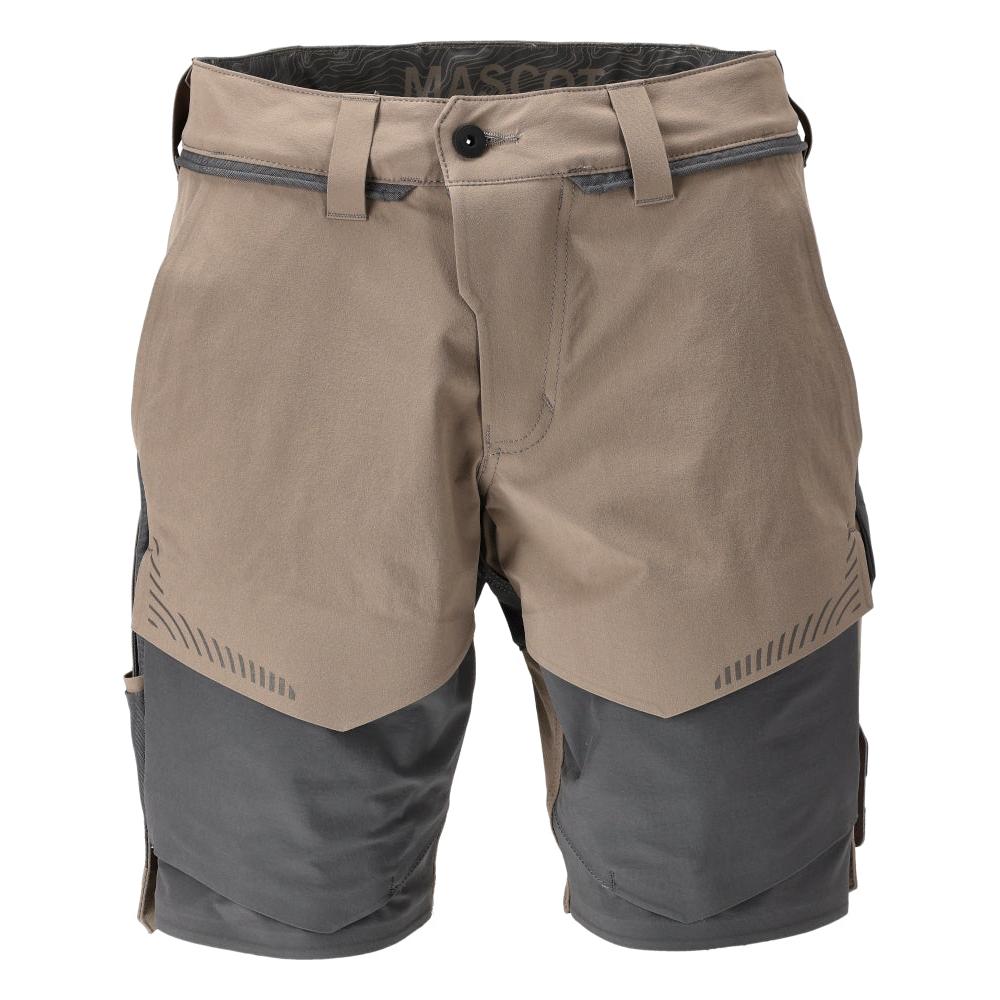 Short, stretch, short léger, beige sable foncé/gris anthracite