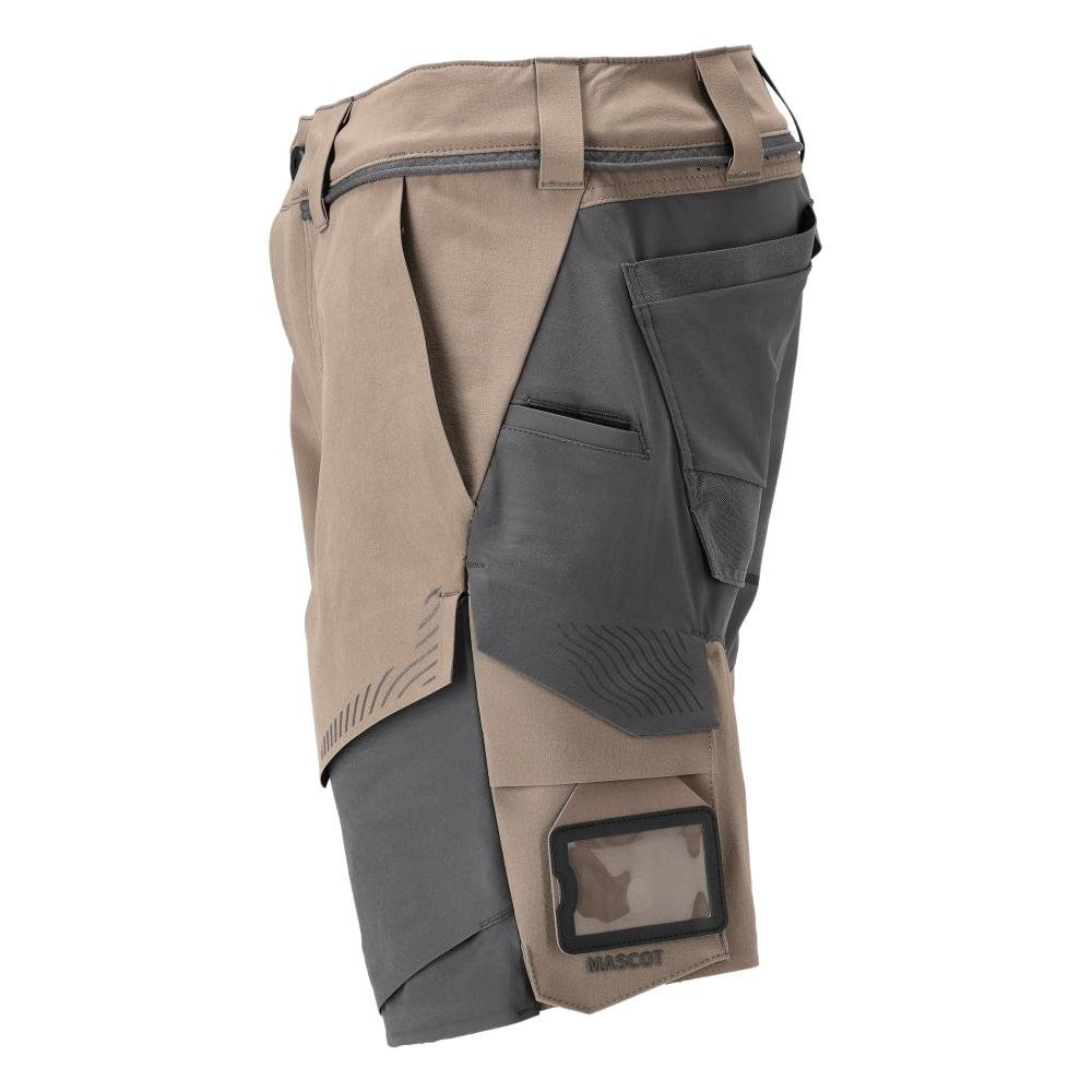 Short, stretch, short léger, beige sable foncé/gris anthracite